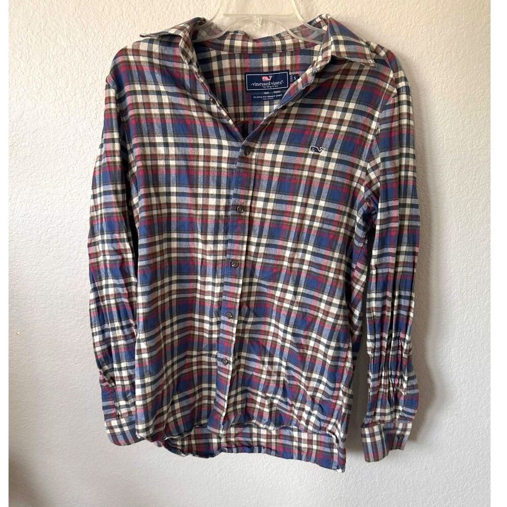 Vineyard Vines Men's S Classic Fit Whale Shirt Plaid Button Down Cotton Flannel